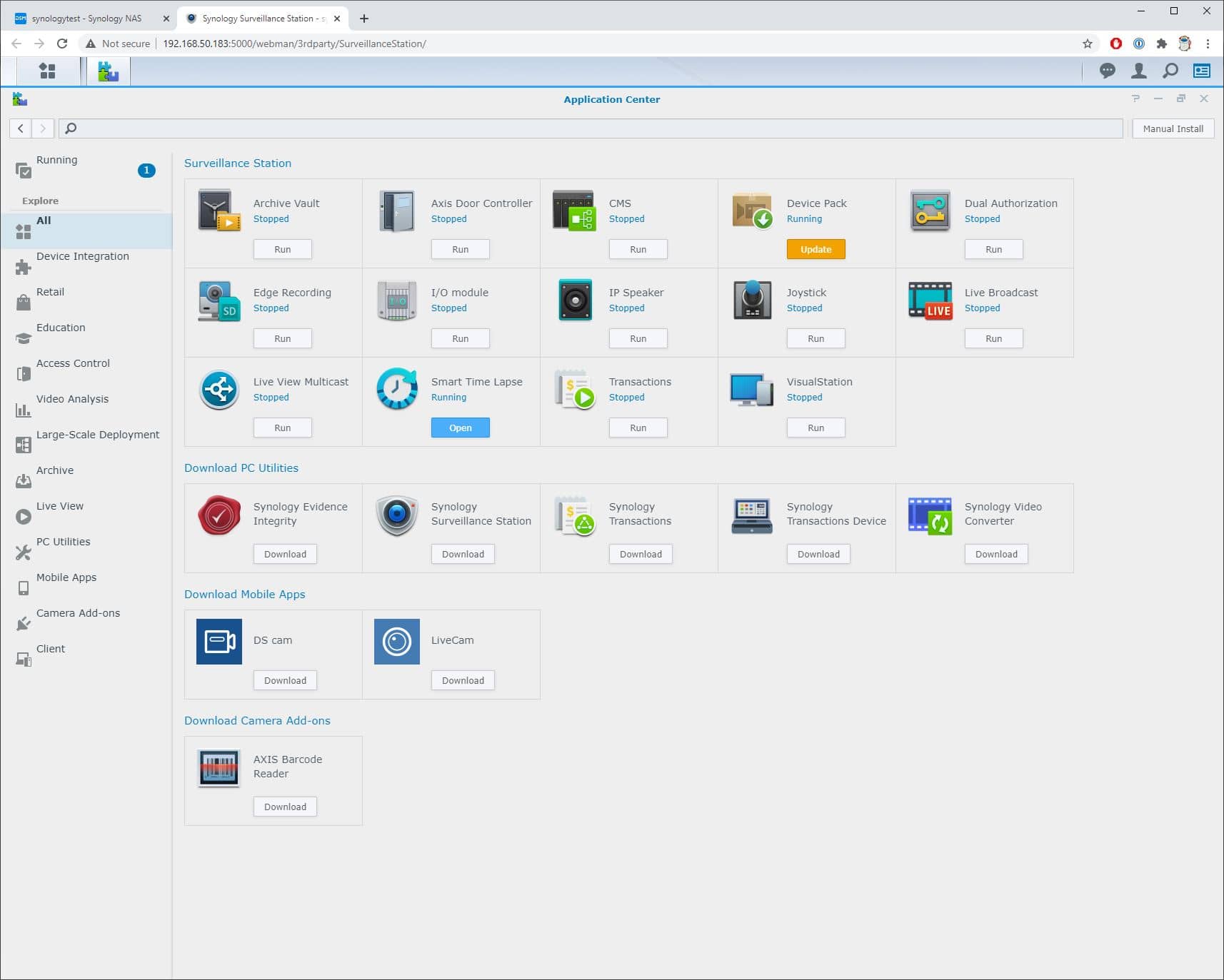 synology surveillance station windows