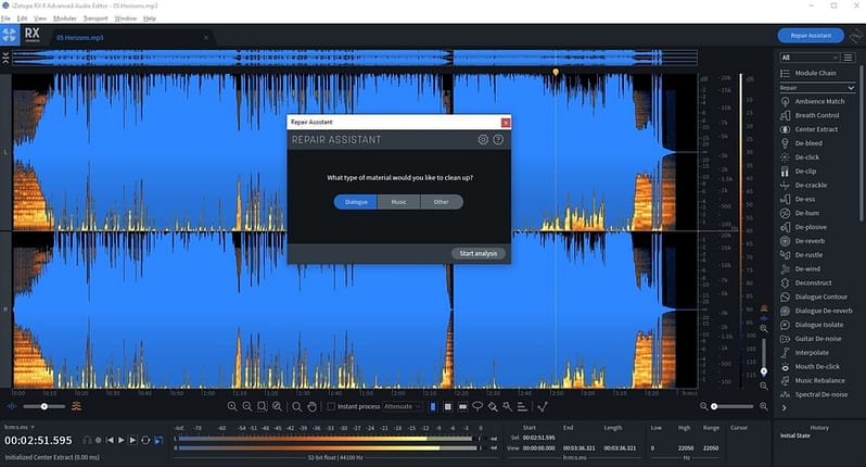2020 11 19 11 56 44 iZotope RX 8 Advanced Audio Editor 05 Horizons.mp3 iZotope RX 8 Audio Software Review