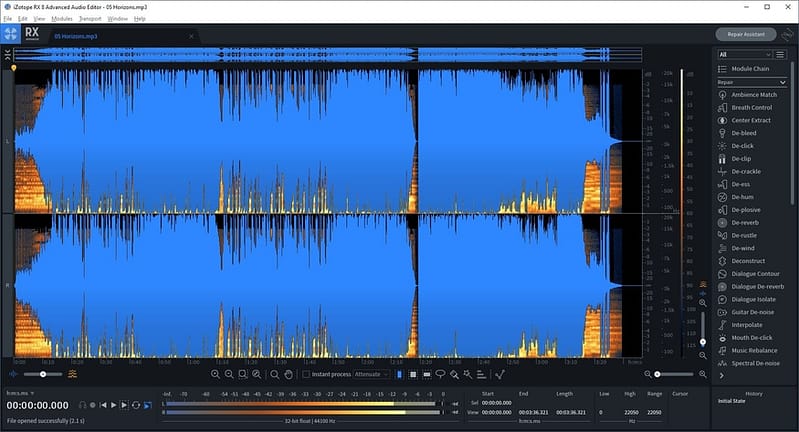 2020 11 19 11 56 00 iZotope RX 8 Advanced Audio Editor 05 Horizons.mp3 iZotope RX 8 Audio Software Review