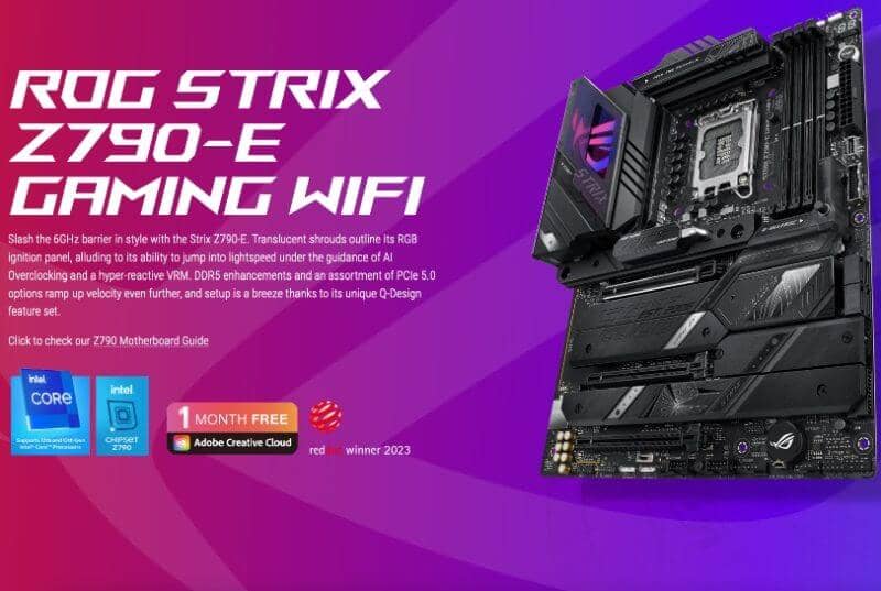 ASUS ROG Z790 E Gaming WiFi Motherboard Review banner Home