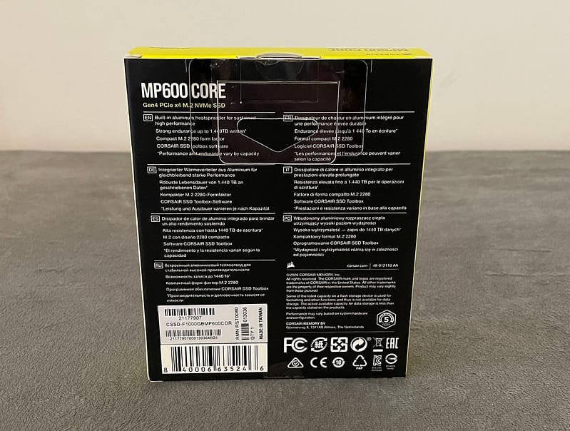 corsair ssd review2 Corsair MP600 CORE 1TB NVMe SSD Review