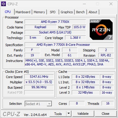 2023 01 31 07 47 31 CPU Z TEAMGROUP T-FORCE Vulcan α DDR5 Review