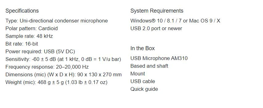 2020 10 12 11 00 12 USB Microphone AM310 Product AVerMedia